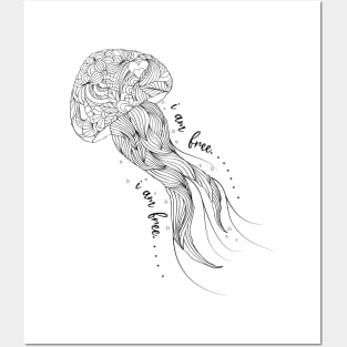 i am free jellyfish design Posters and Art